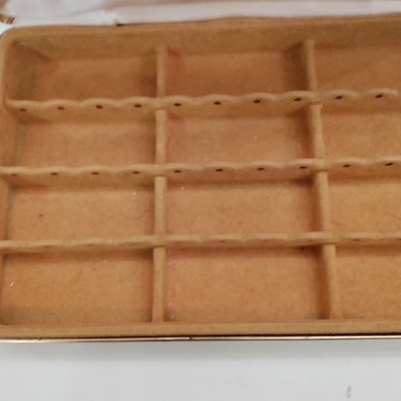 Vintage Retro MELE 1960s Yellow Floral Hinged Small Jewelry Case Box - Picture 3 of 6